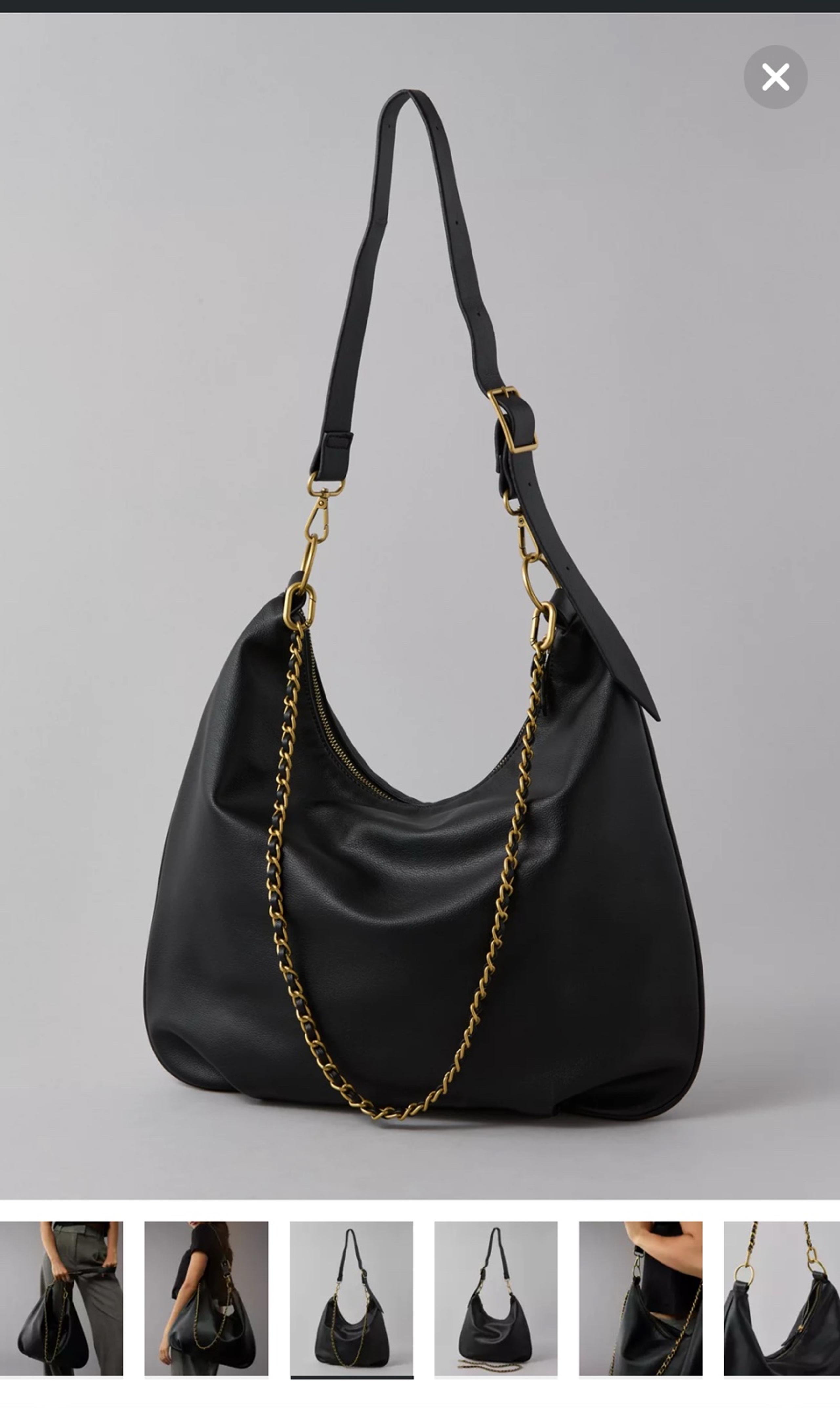American eagle Slouchy Hobo Bag crossbody shoulder women handbag black leather