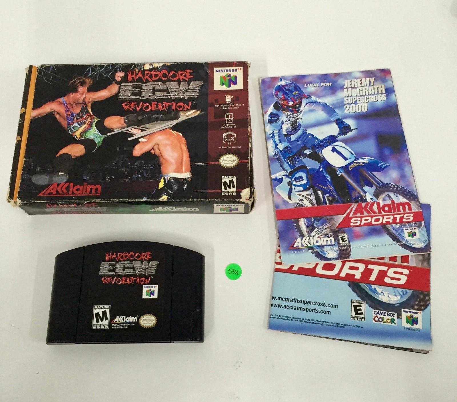 ECW: Hardcore Revolution (Nintendo 64, 2000) N64 CIB Complete 53U