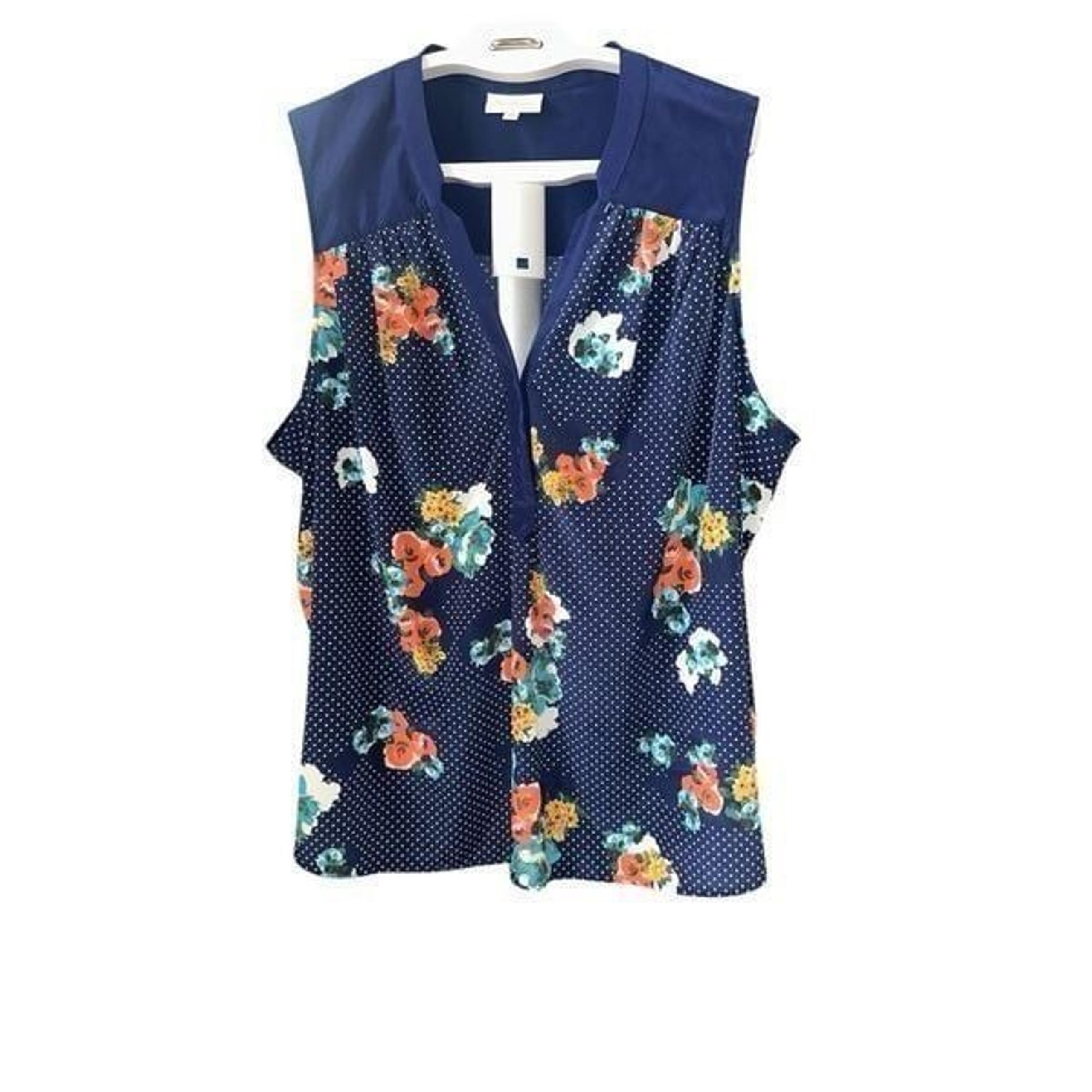 Modcloth Navy Blue "Girl About Easton Tunic in Floral Dots", Size 3X plus size