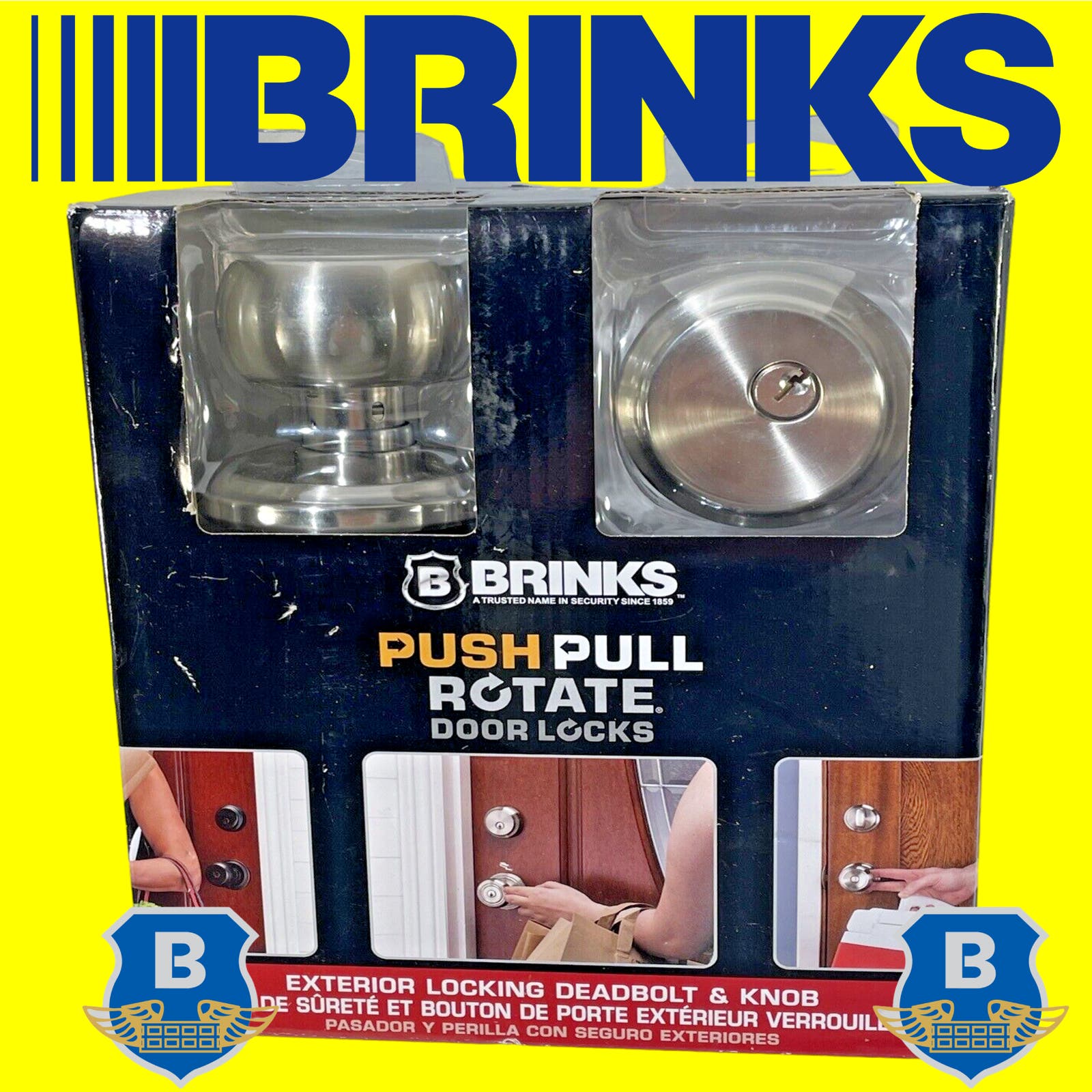 BRINKS Heavy Duty Ext. Door Deadbolt Knob Entry Combo Key Lock 23081-119, NEW