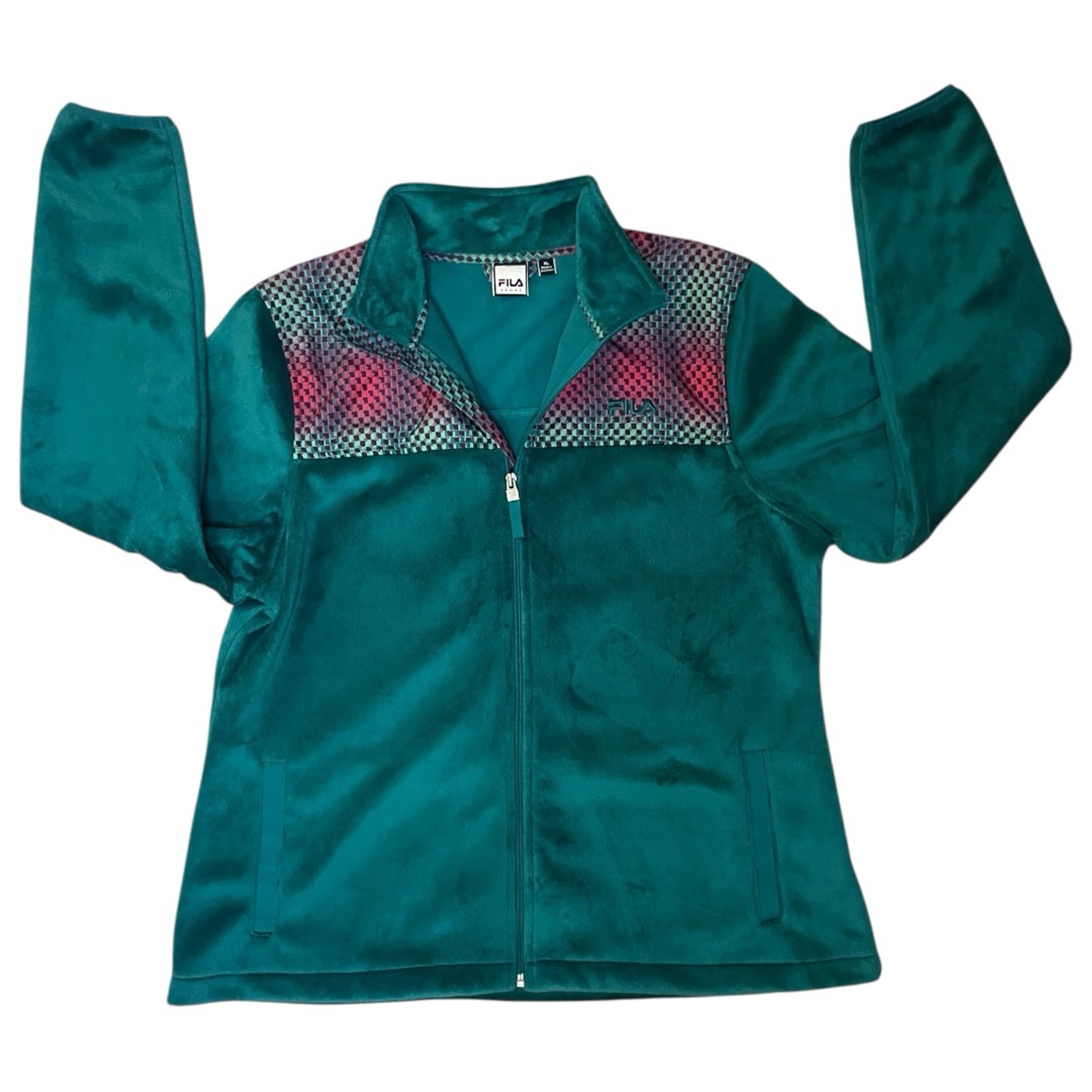 Fila NWOT Turquoise and Magenta Zip-Up Fleece Jacket