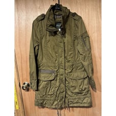 Eddie Bauer Utility Women Medium Field Jacket Olive Green Military Lined