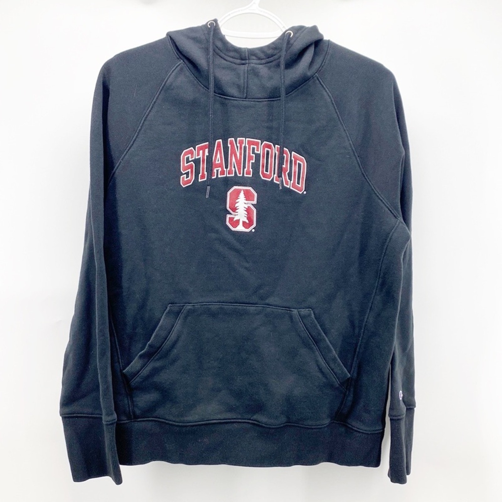 Champion Stanford university college black hoodie collegiate football unisex L