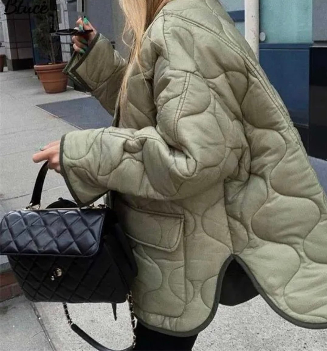 Mango MNG satin quilted padded blogger favorite puffer jacket water repellent