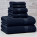 Signature Soft 6 Piece Solid Towel Set, Blue Admiral-gfd6