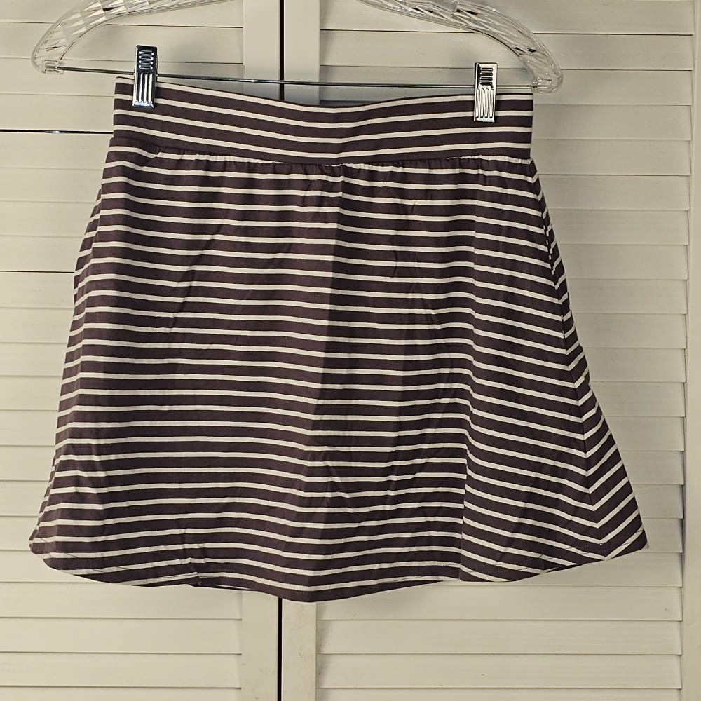 Pact Womens Purple White Striped Skirt Small