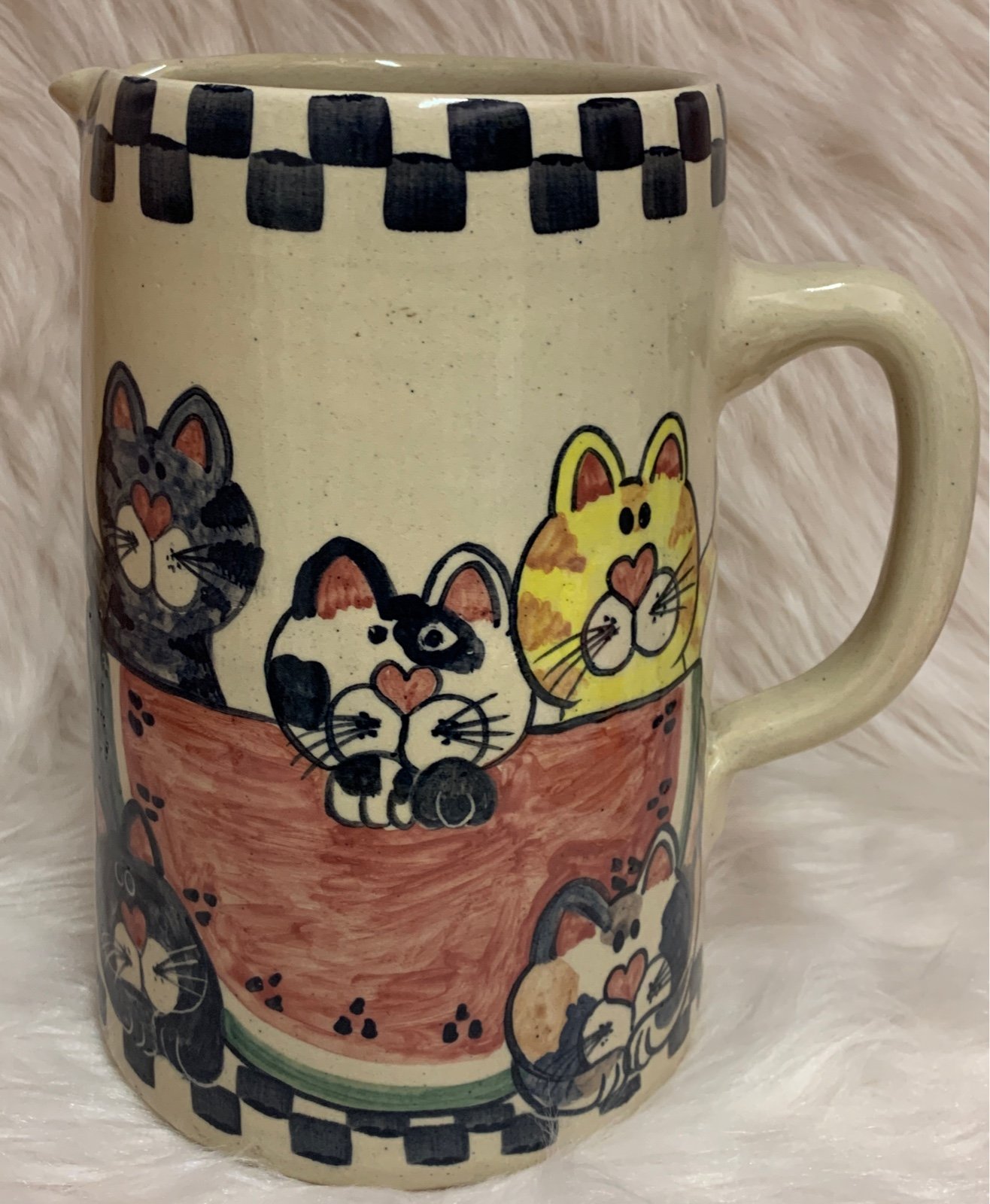 Vintage Jar with Cats