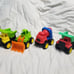 Red Green Yellow Dump Trucks Front Loader Cement Mixer Vehicle Set
