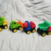 Red Green Yellow Dump Trucks Front Loader Cement Mixer Vehicle Set