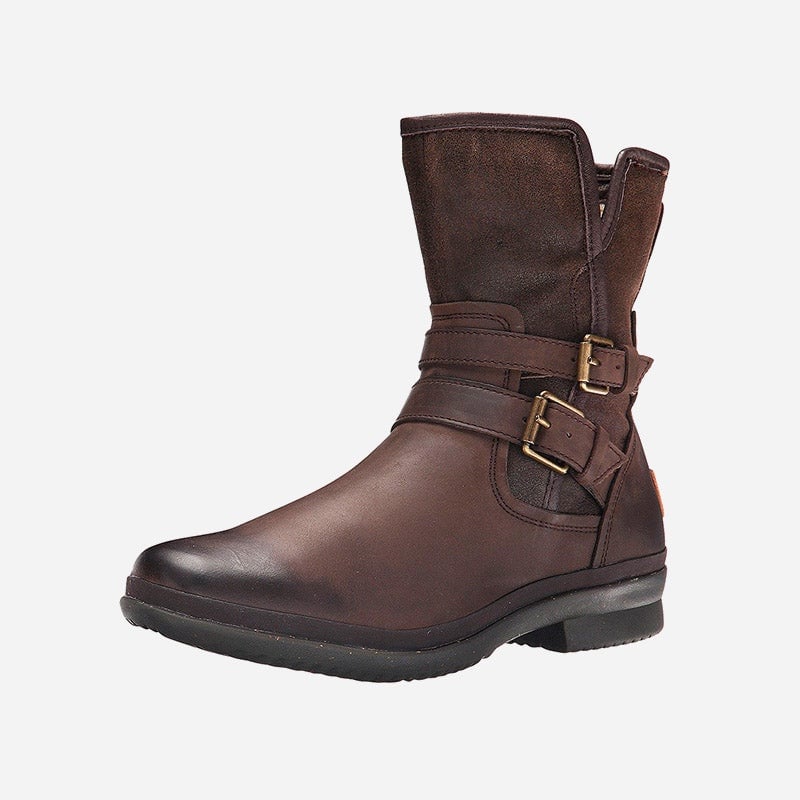 UGG Women’s Brown Leather Waterproof Simmens Harness Buckle Boot Size 7