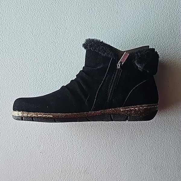 New Black Suede Bootie By Earth, Size 7