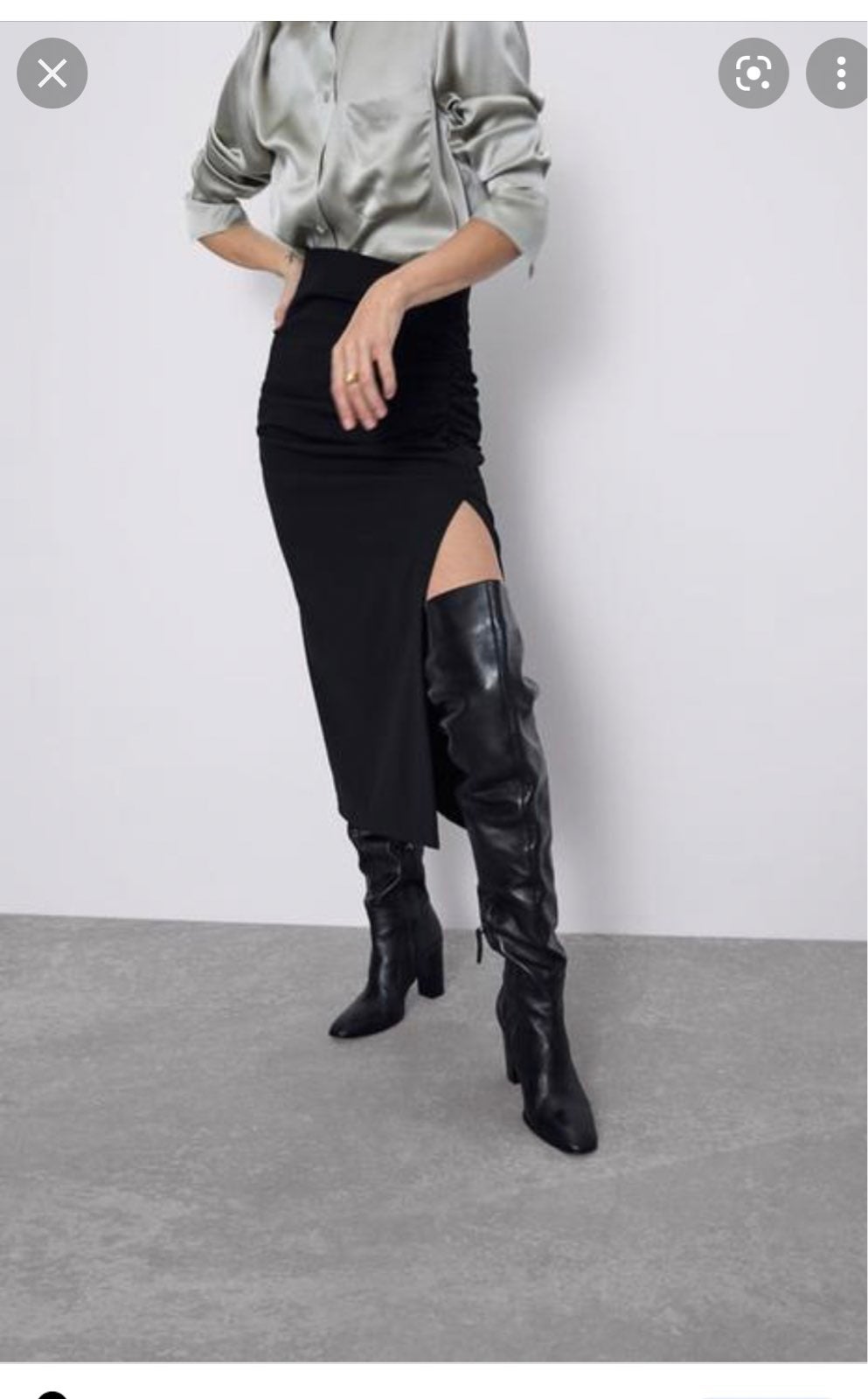 Zara drape pencil split skirt