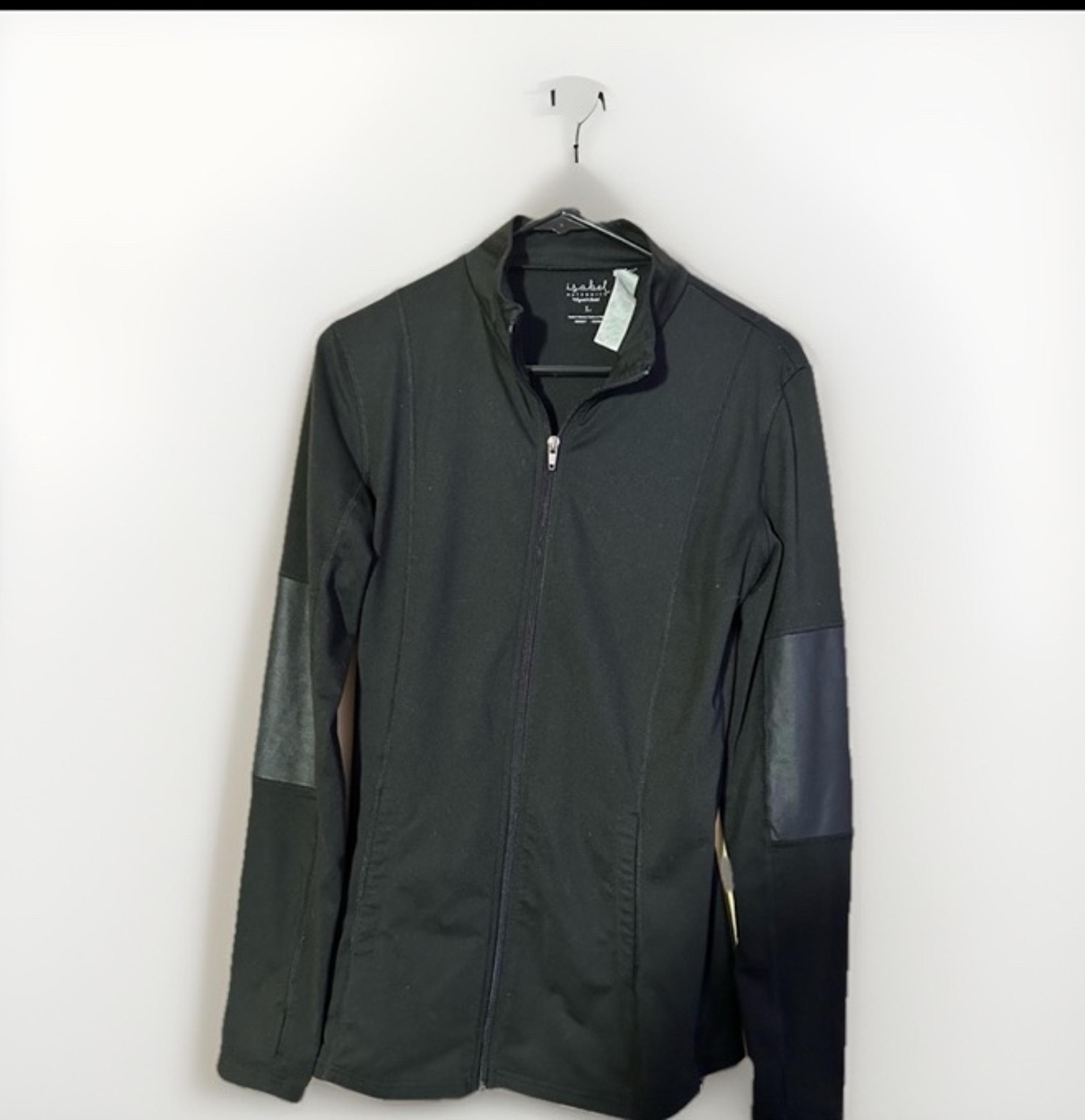 Isabel & Ingrid Maternity Black Zip Up Active Jacket Women’s Sz Large Pregnancy