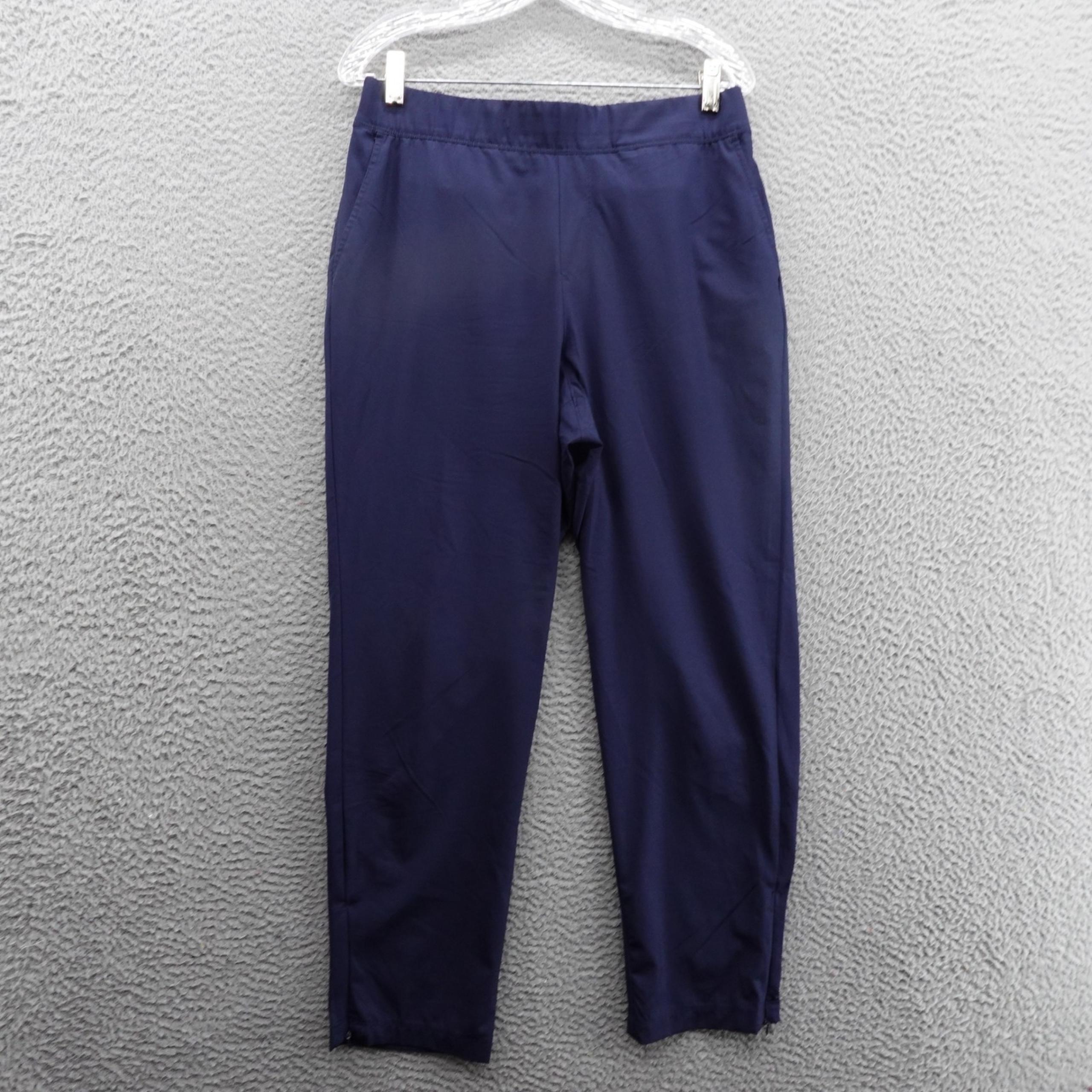 Tommy Bahama Performance Slim Leg Golf Pants Large Navy Blue Womens ZIp Ankle