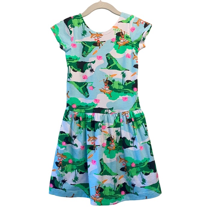 BONDS X DISNEY Moana Dress Girls 6 NWT Te Fiti Neon Pink Green NEW HTF RARE