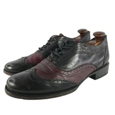 FREEBIRD King Men's Wingtip Derby Shoes US 11 Black Burgandy Oxford Shoes