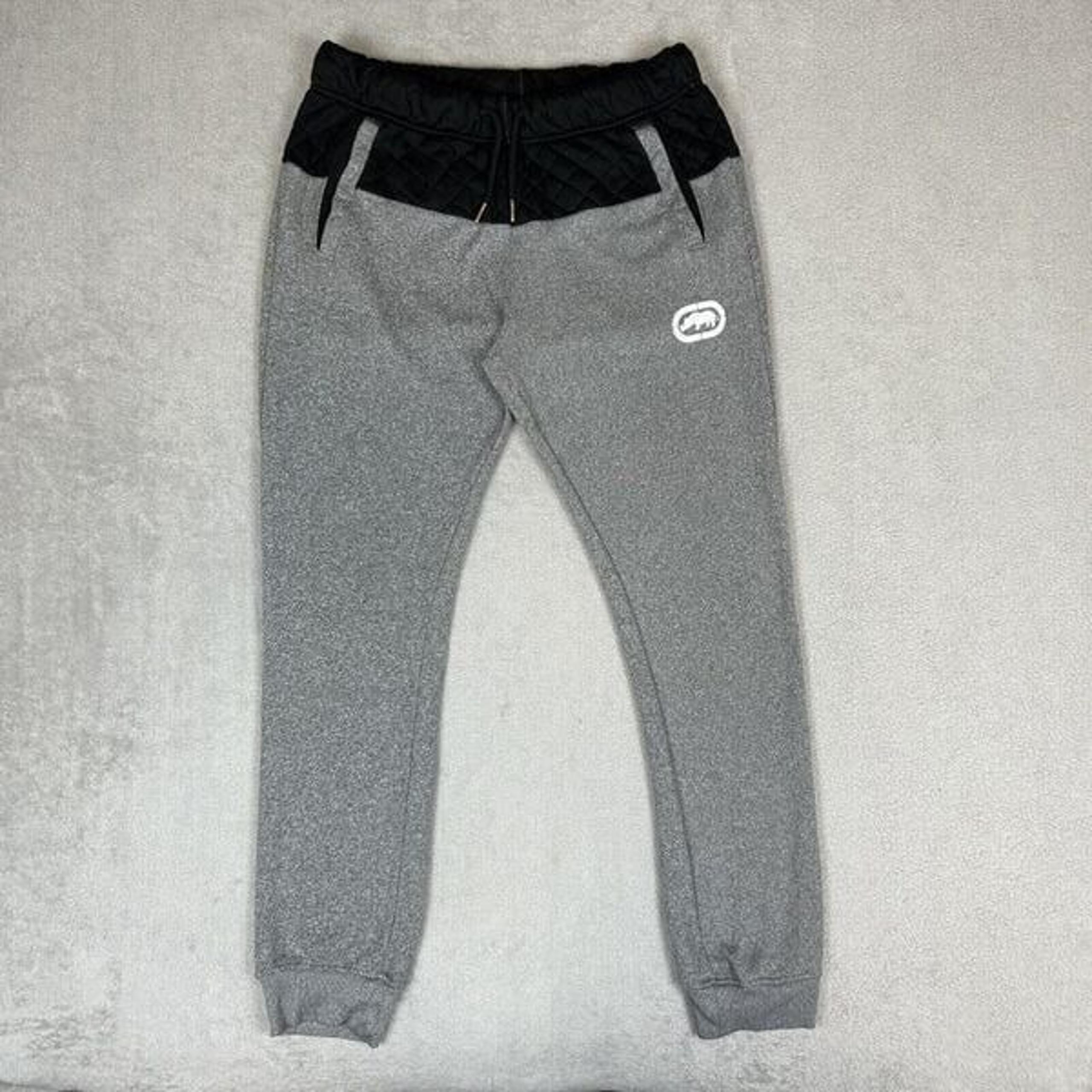 Ecko Unltd Sweatpants Adult M Grey Skate Baggy Y2K Spellout Grunge Retro Mens