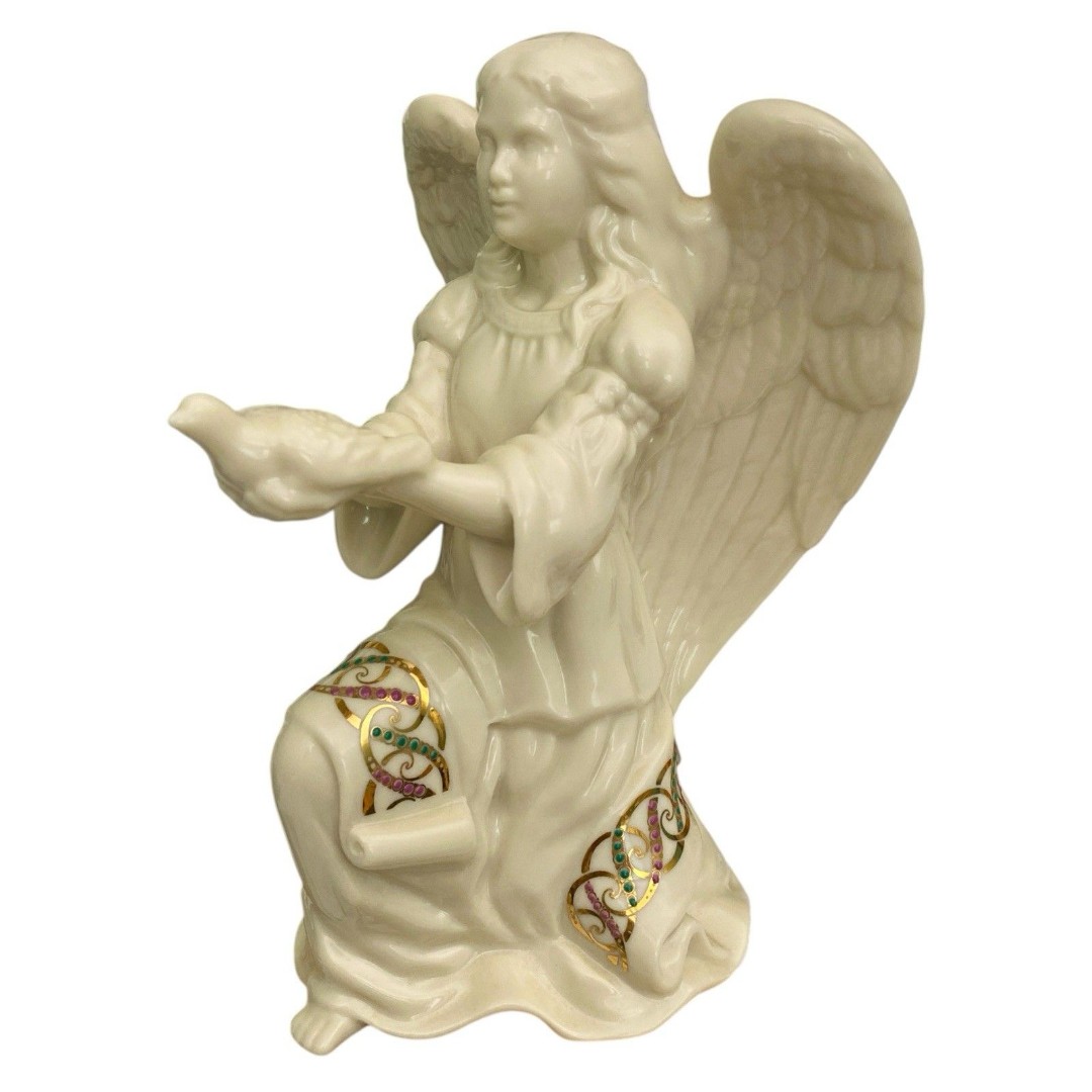 Lenox Bone China Jewels Collection ANGEL of PEACE With Dove Figurine Made In USA