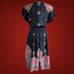 Vintage 70’s Liz Claiborne Black Bright Pavlovo Paisley Print Belted Dress SZ 10