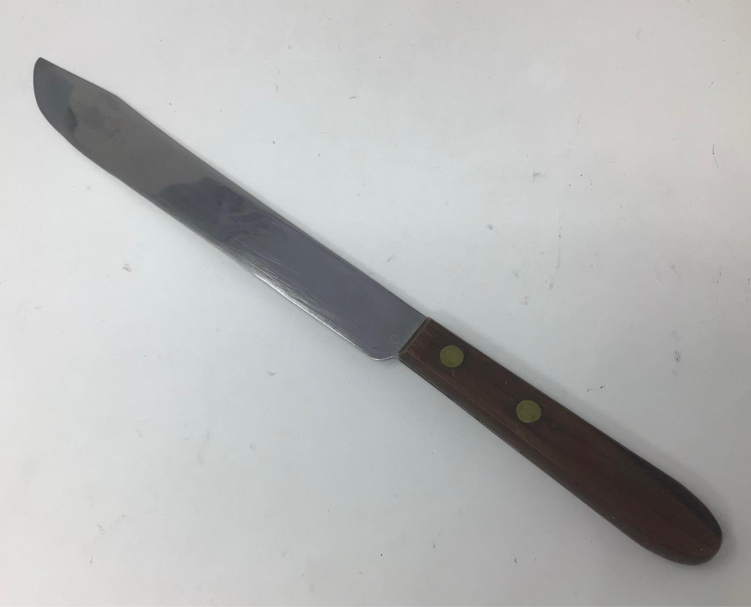 Vintage Remington Dupont Kitchen Knife Stainless: Wooden Handle: 8” Blade.