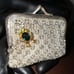 Vintage Glass Frog Coin Purse, Vintage Mini Rhinestone Kiss Lock Change Purse