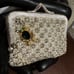 Vintage Glass Frog Coin Purse, Vintage Mini Rhinestone Kiss Lock Change Purse