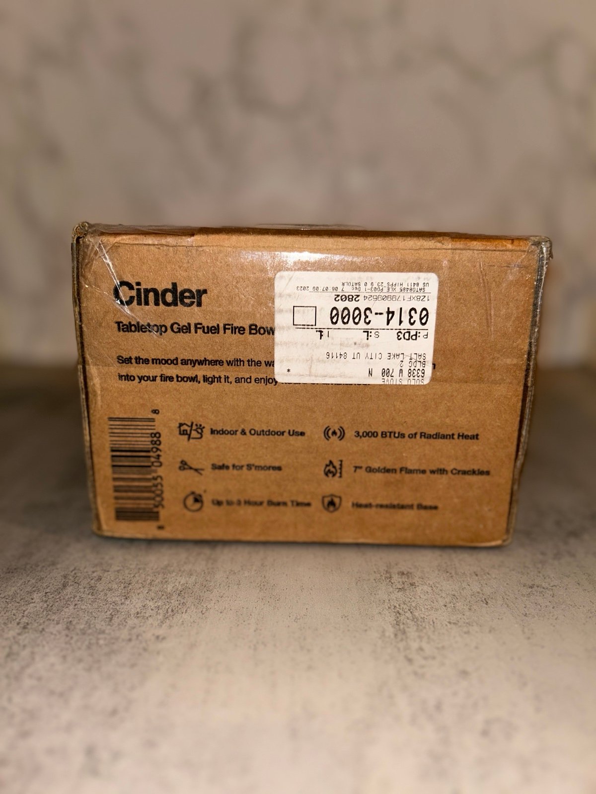Cinder Tabletop Gel Fuel Bowl