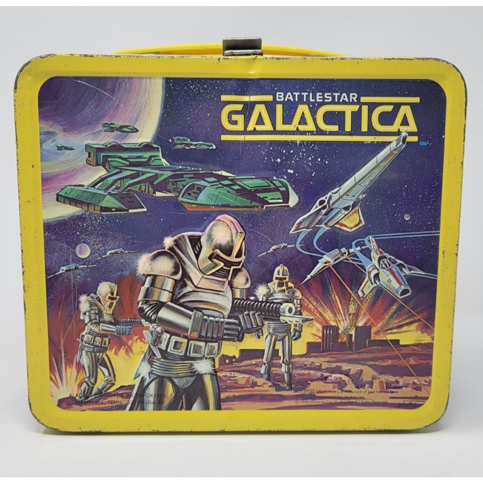 1978 Battlestar Galactica Metal Lunchbox VTG Alladin Univeral Studios
