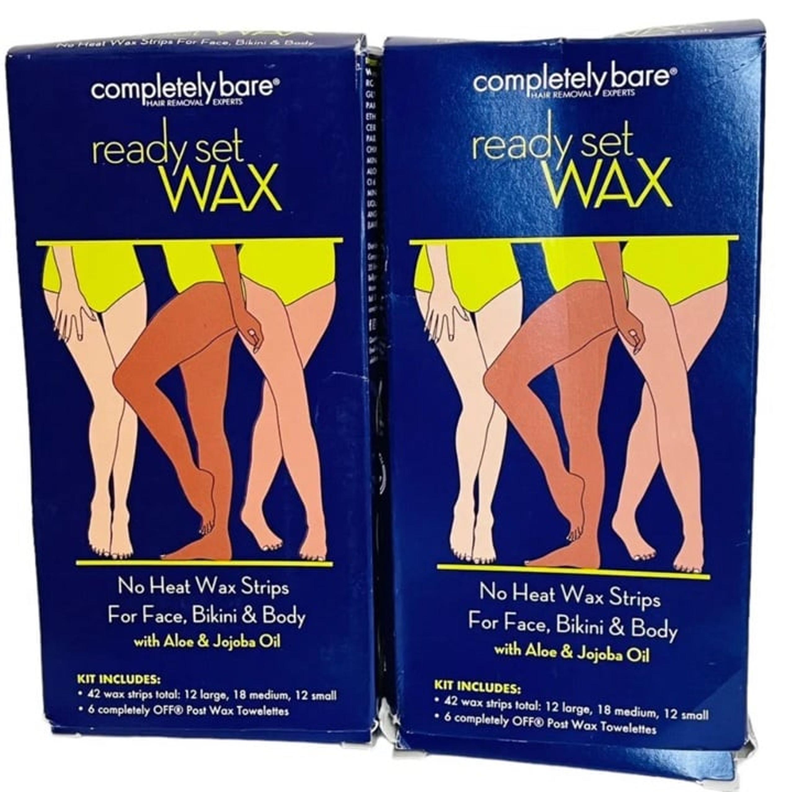 2- Completely Bare Ready Wax Strips No Heat Hair Removal Face Bikini Legs