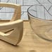 Vintage Dolphin Mid Century Modern Glass Salad Bowl With Teak Wood Stand