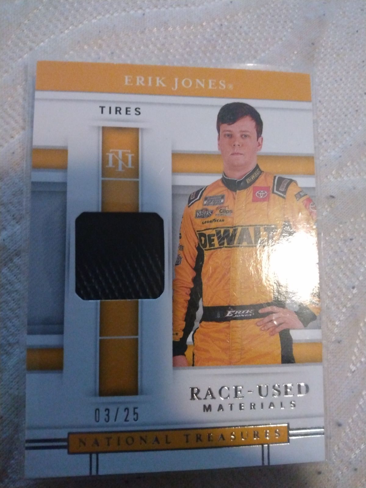 Tire patch racing card