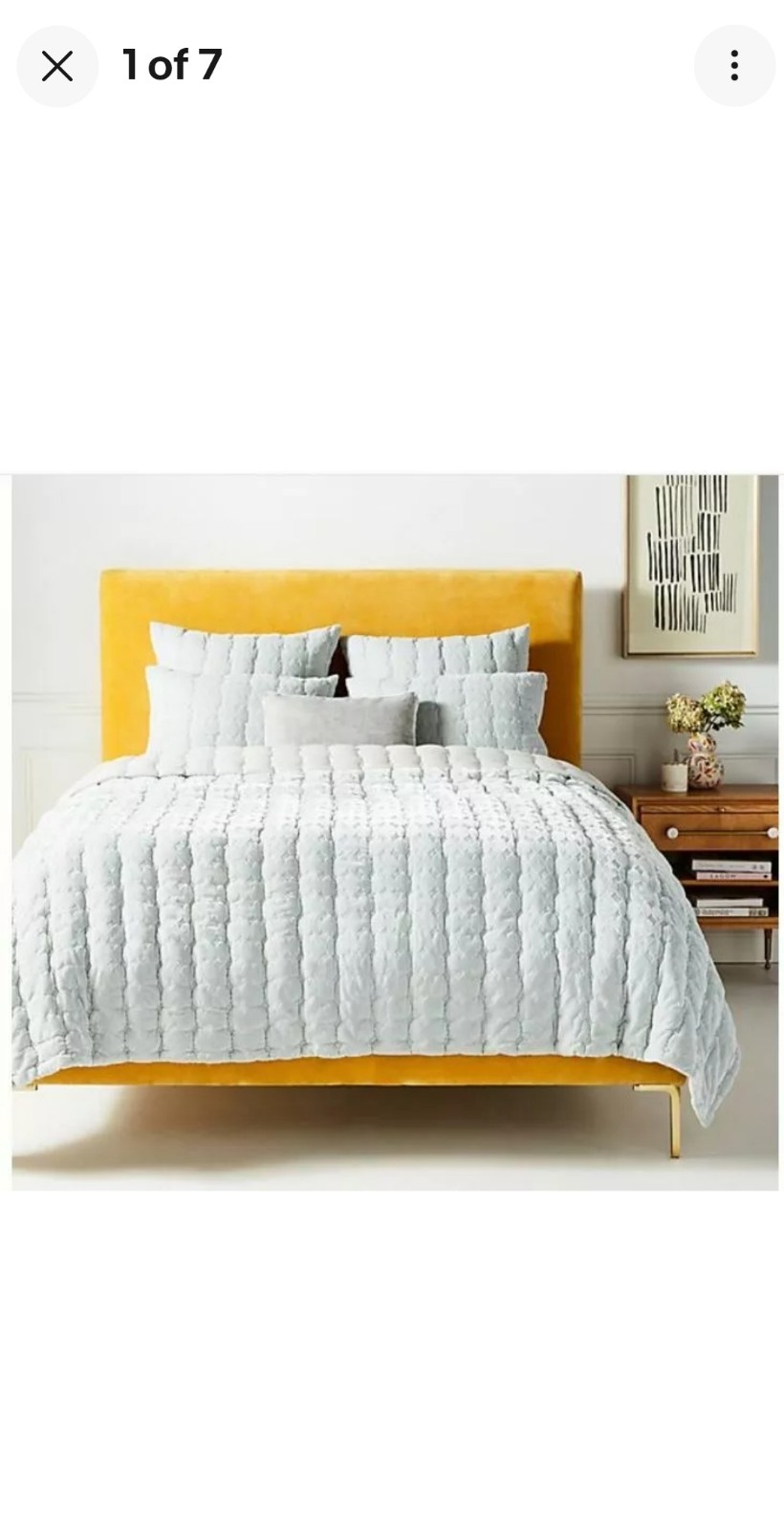 NWT Anthropologie Velvet Ellery Burnout king Quilt in Icy Blue