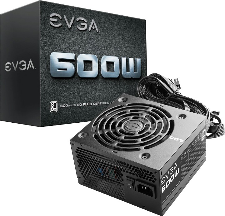 EVGA - W1 Series 600W ATX 12V/EPS 12V 80 Plus Power Supply - Black