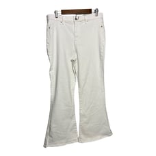 American Eagle White Super Hi-Rise Flare Jeans Stretch Sz 16 Short