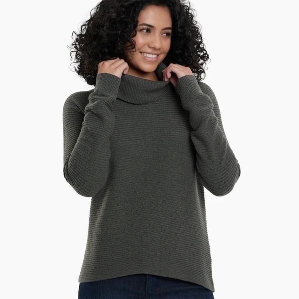 KUHL Solace Cowl Neck Merino Wool Blend Sweater