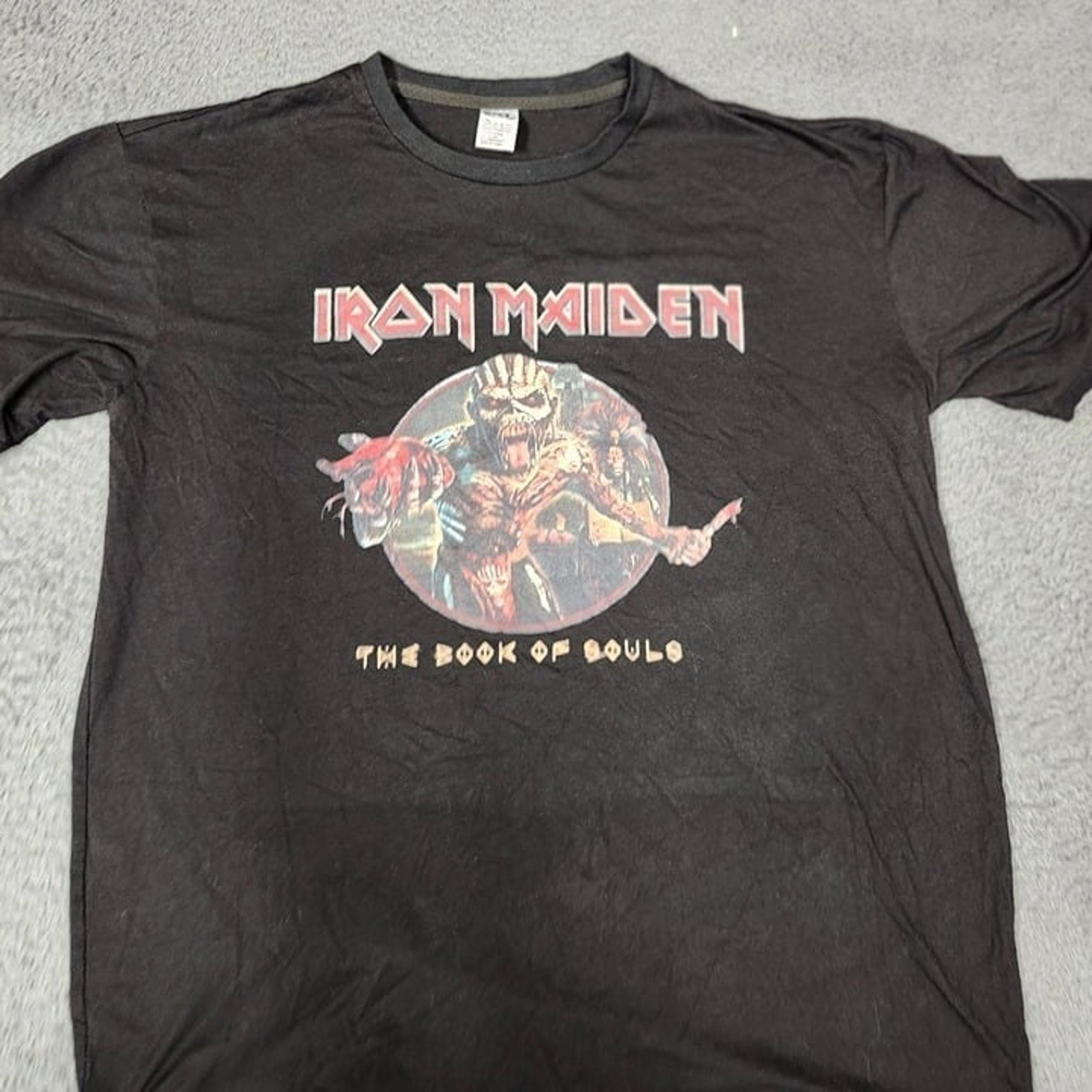 Iron Maiden "The Book Of Souls" Black T-Shirt 2XL 100% Cotton Heavy Metal Band T