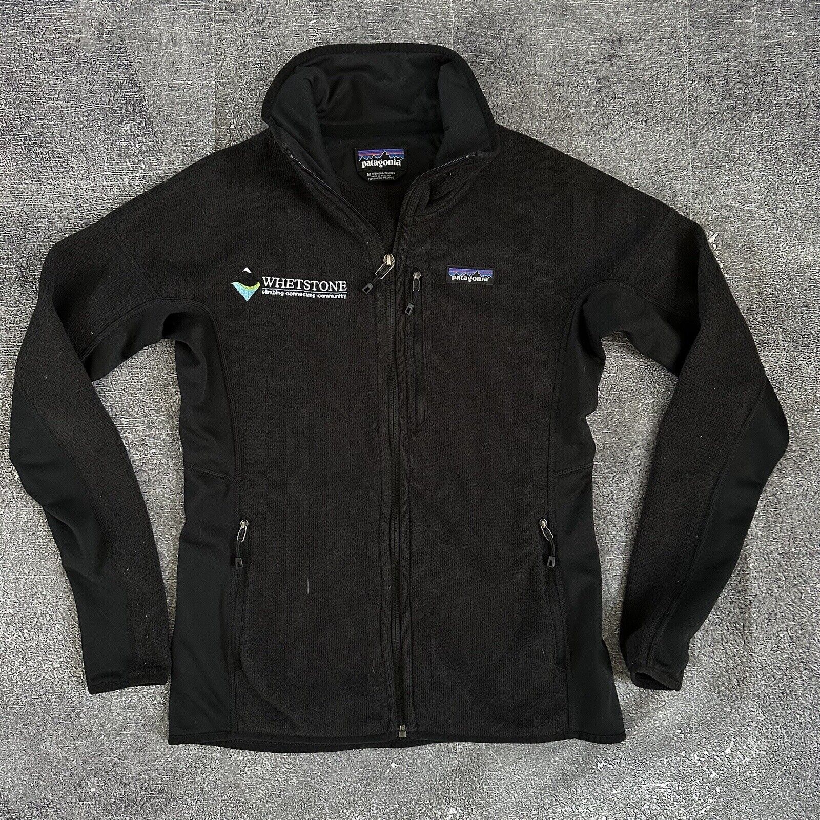 Womens Patagonia Performance Black Fleece Full Zip Up Better Sweater Jacket Sz M