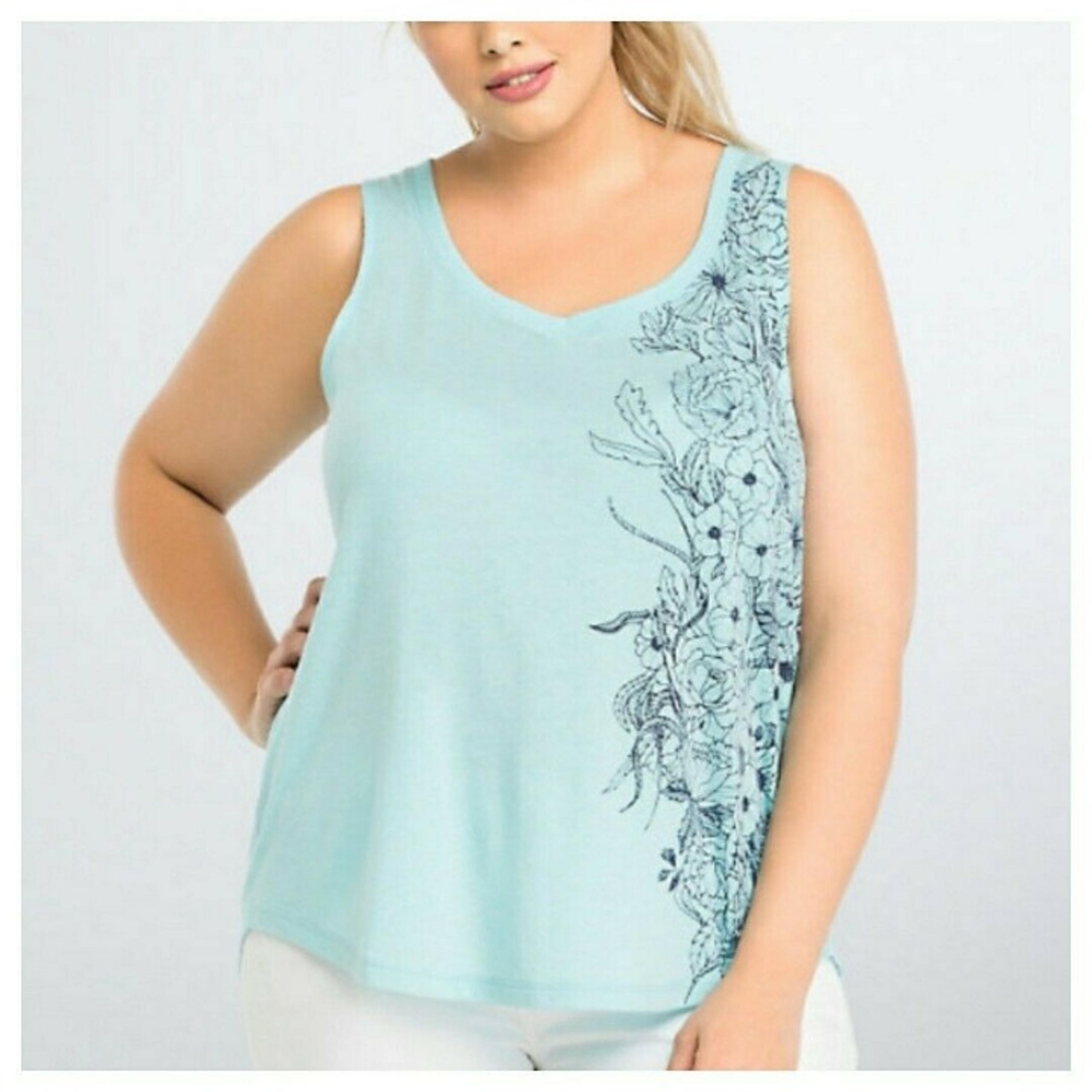 Torrid Tank Top Blue Floral Plus 5X