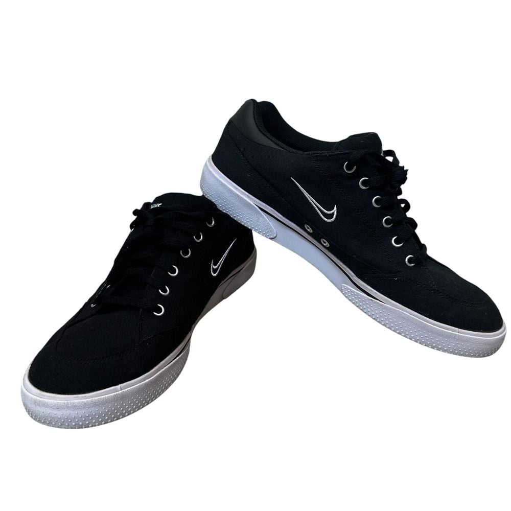 Nike men’s Canvas Low Top Sneakers Classic Black White Athletic Shoes US 11