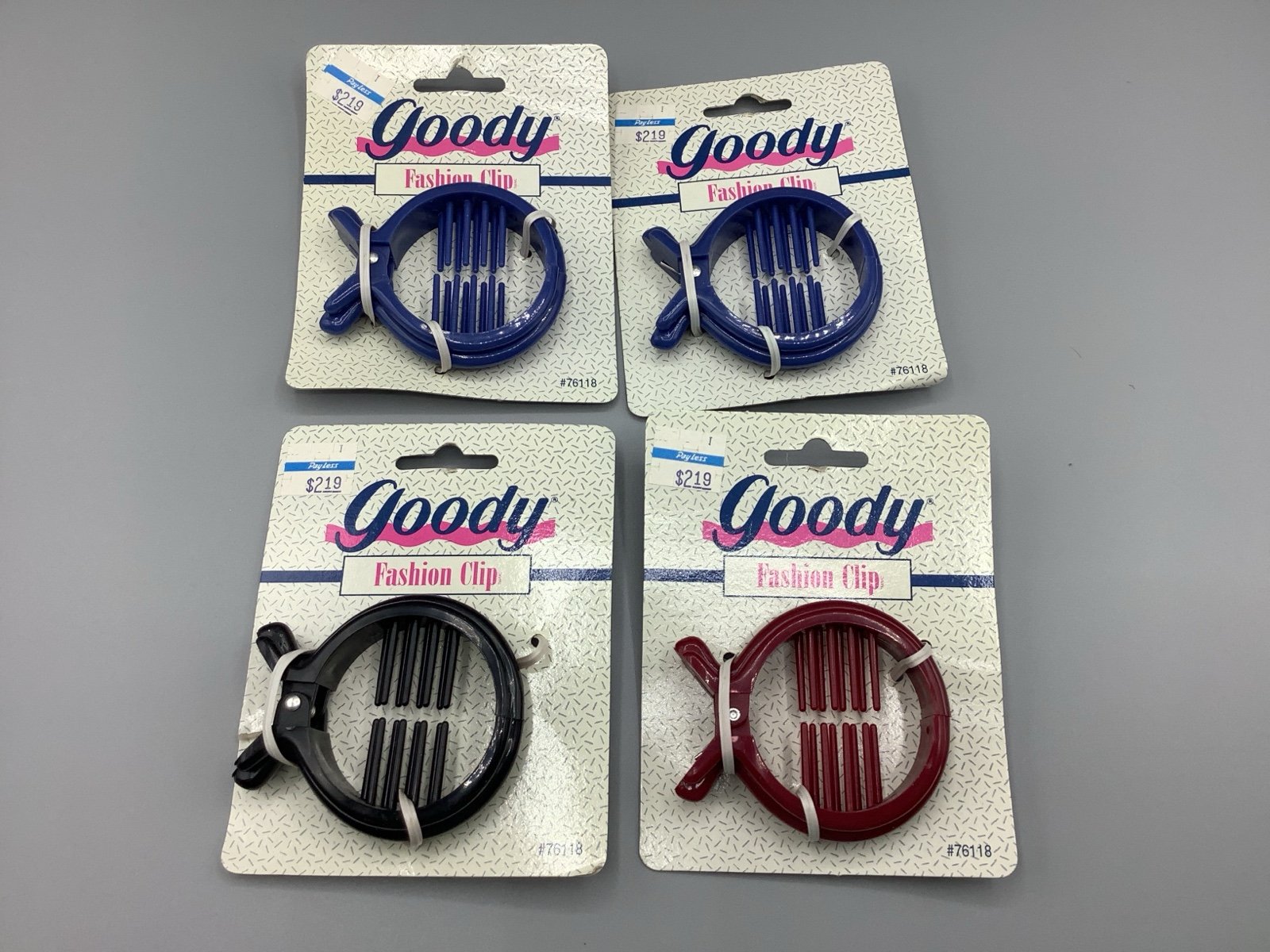 Goody Vintage 1996 Brown/Navy/black Fashion Clip New in Package 76118 Lot Of 4