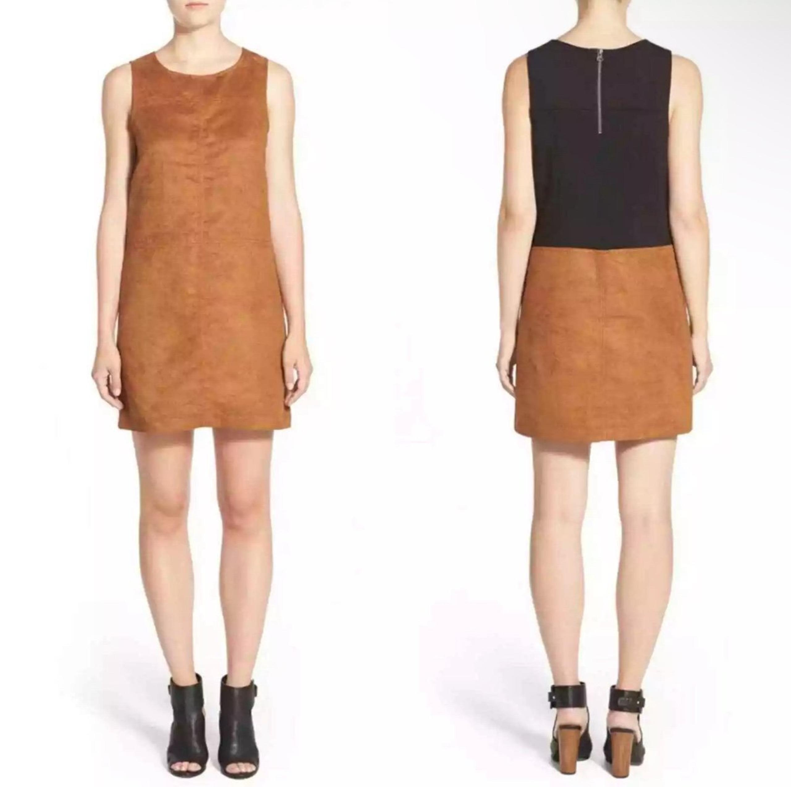 Sanctuary Village Suede Color Block Shift Dress US Women's Size xs