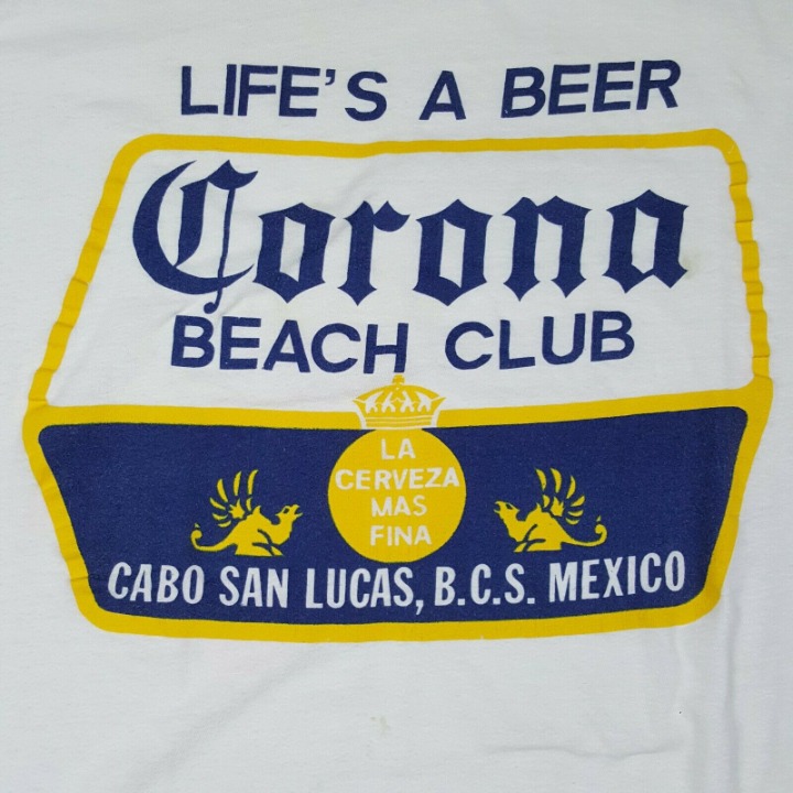 Vtg 80s Corona Beach Club T-Shirt L 44