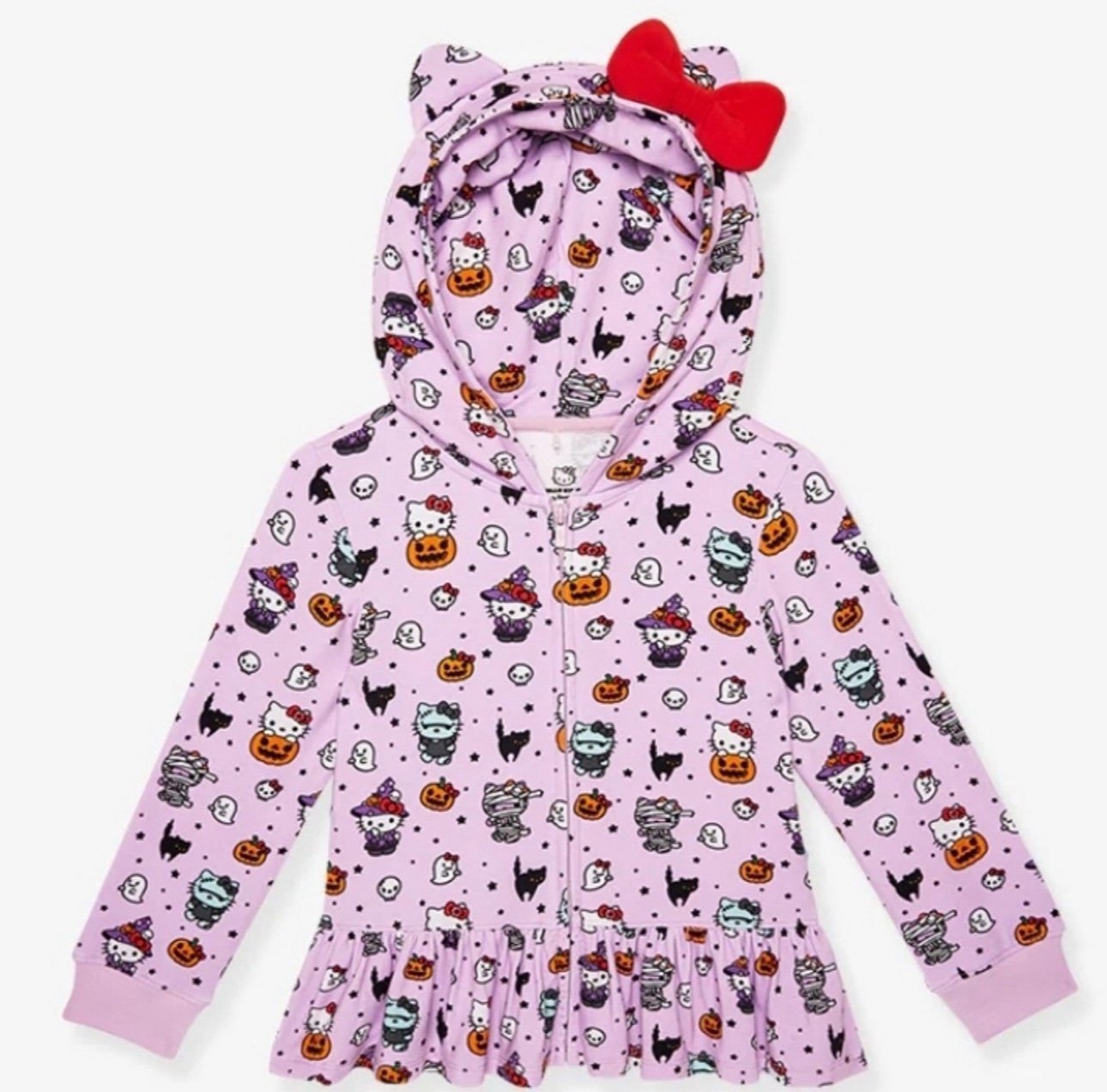 Posh Peanut Hello Kitty 6-12m Monsters Purple Terry Hoodie