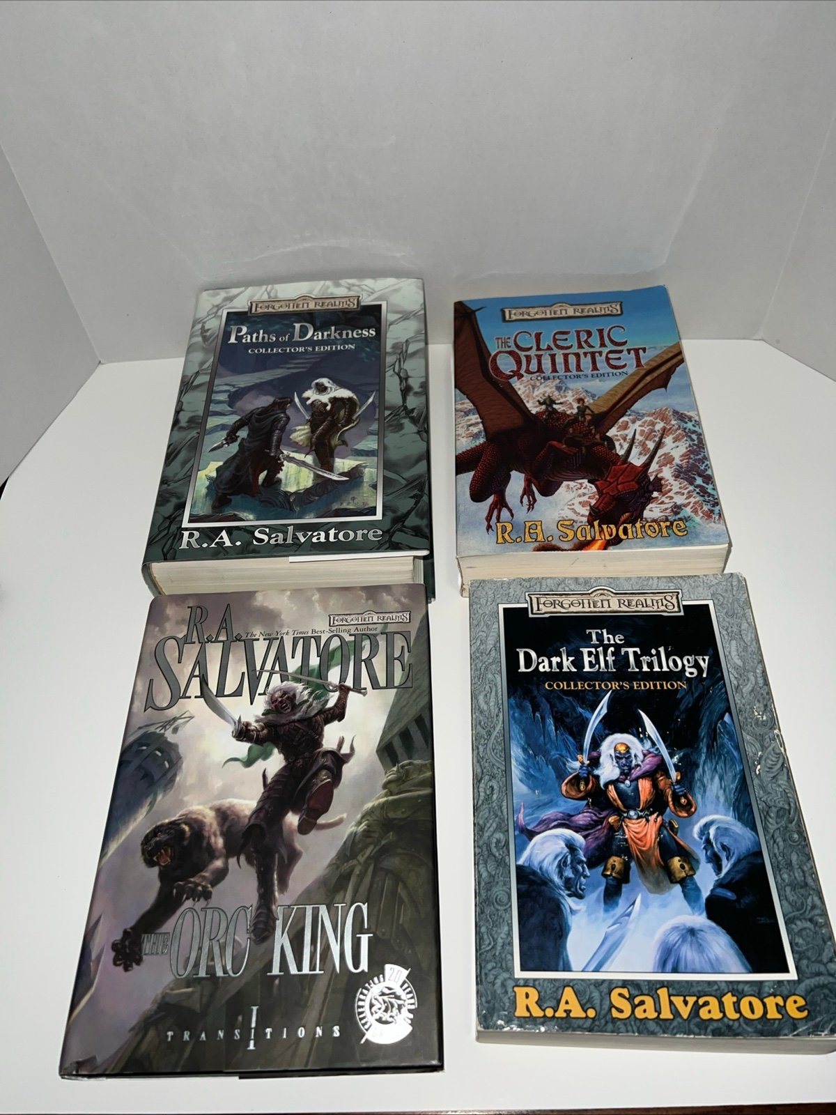 Forgotten Realms Collector's Edition Lot of 4 R A Salvatore 3 Omnibus + 1 Book