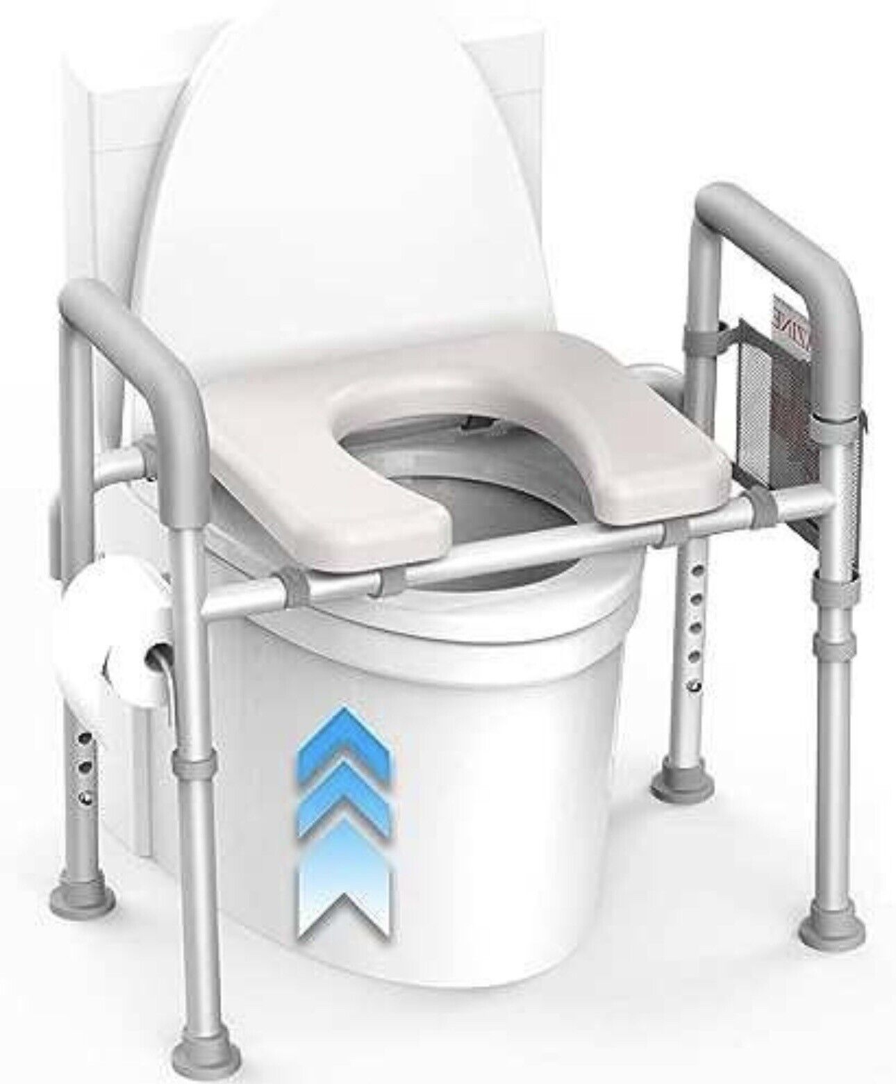 AGRISH Raised Toilet Seat with Handles Cozy Padded Elevated Medical Commode350lb
