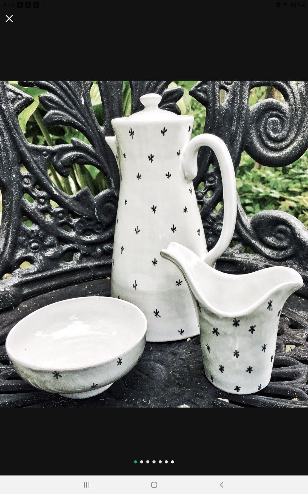 RAYMOR mcm Made In Italy ITALIAN art pottery tea set coffee pot set atomic stars