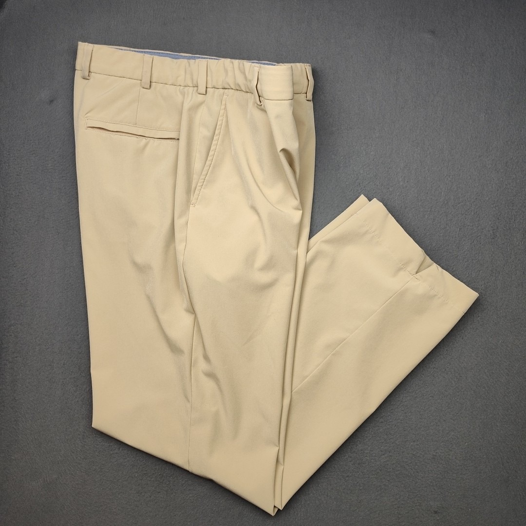 Brooks Brothers Pants Mens 35x30 Brown Flat Polyester Stretch Tech Golf Chino