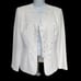 Studio I White Blazer with Embroidered Details, Covered Buttons Size 10