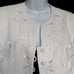 Studio I White Blazer with Embroidered Details, Covered Buttons Size 10