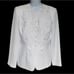 Studio I White Blazer with Embroidered Details, Covered Buttons Size 10
